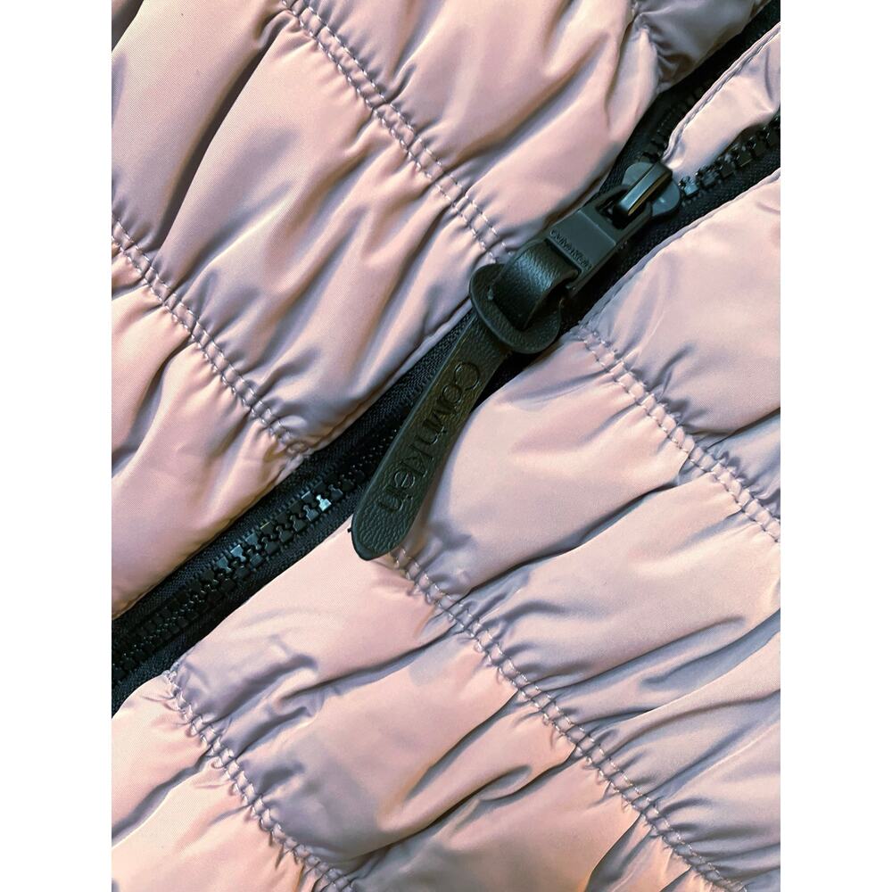 Calvin Klein Performance Women's Mauve Pink Faux Fur Trim Full Zip Pockets SZ M - Picture 7 of 8